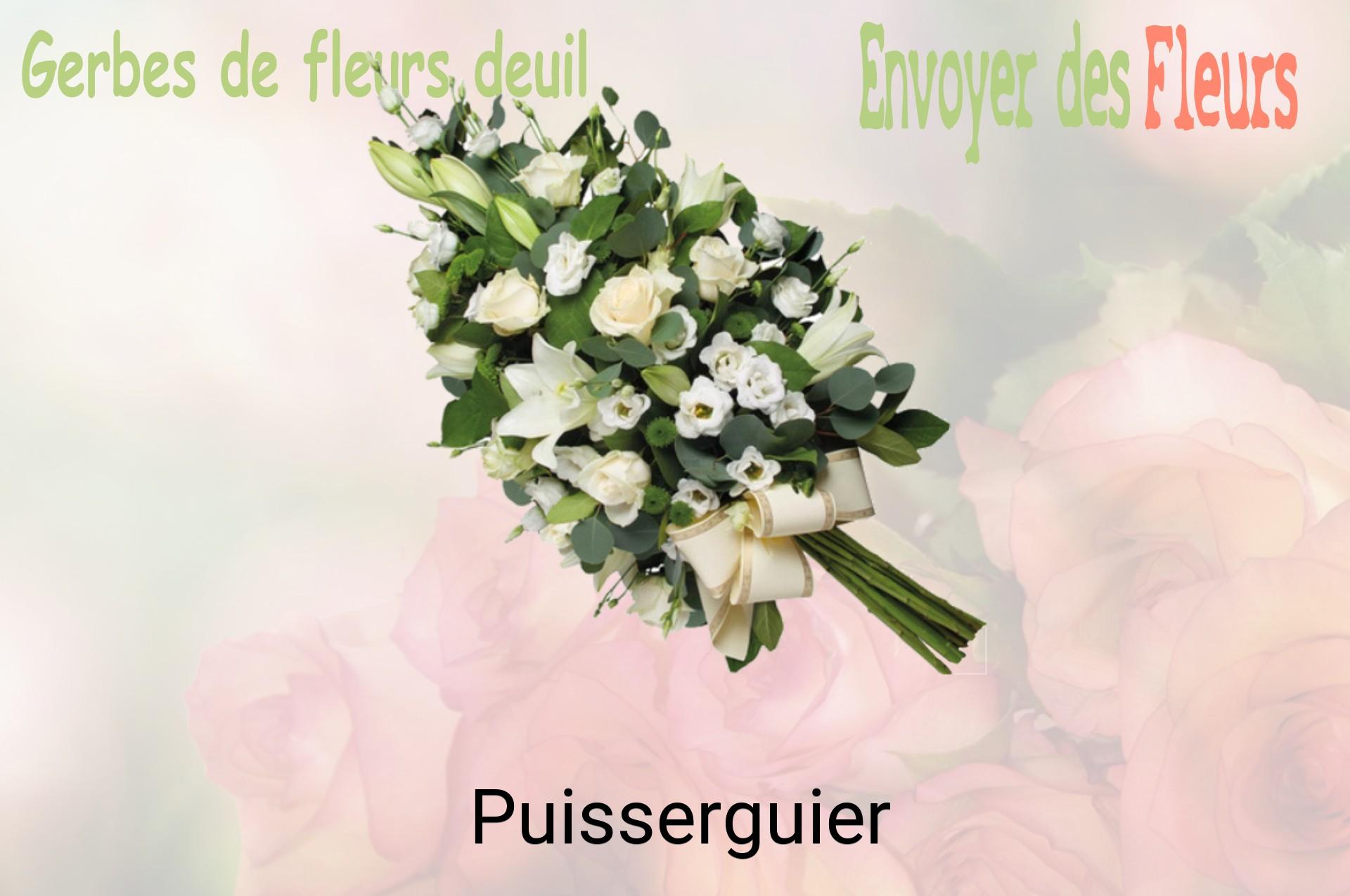 Gerbe de fleurs de deuil livrée à Puisserguier